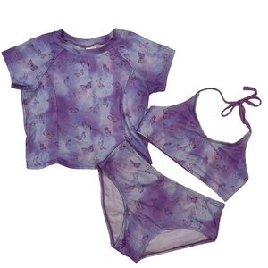 Art Class Girls XL (14-16) Three-Piece Lavender Swimsuit Set